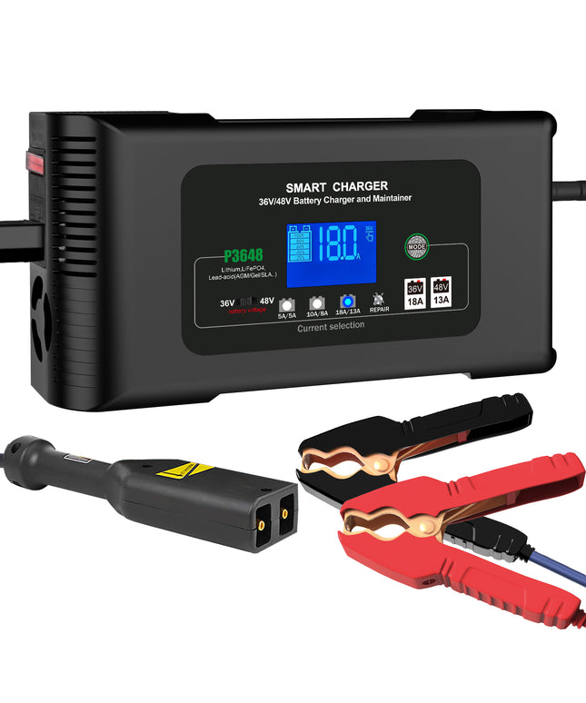 36 Volt Golf cart Charger 18-Amp Smart Charger, Car Battery Charger,Trickle Charger,36V,18-Amp and 48V,13-Amp ,Lithium,LiFePO4,Lead-Acid AGM/Gel/SLA..Battery Charger, for EZGO TXT,Car, Boat