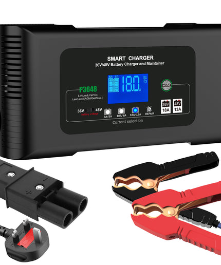 36 Volt Golf Cart Charger 18 Amp Smart Charger,48V Trickle Charger,36V/18Amp and 48V/13 Amp,Lithium,LiFePO4,Lead-Acid AGM/Gel/SLA.Battery Charger, for Yamaha G19-G22,Car, Boat