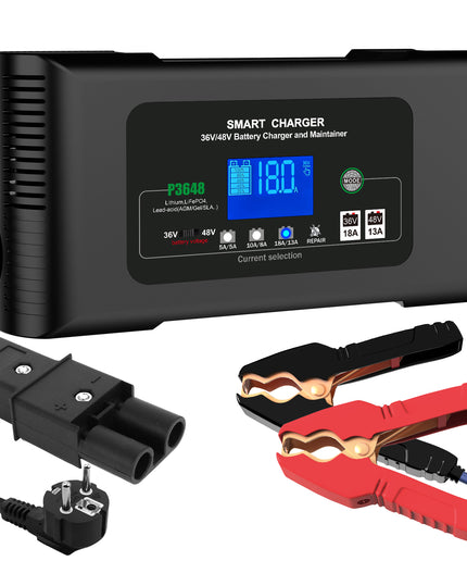 36 Volt Golf Cart Charger 18 Amp Smart Charger,48V Trickle Charger,36V/18Amp and 48V/13 Amp,Lithium,LiFePO4,Lead-Acid AGM/Gel/SLA.Battery Charger, for Yamaha G19-G22,Car, Boat