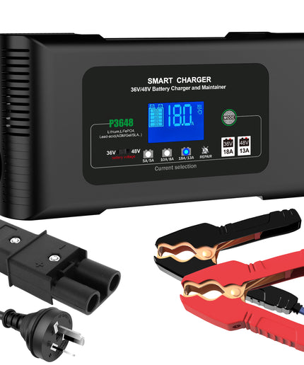 36 Volt Golf Cart Charger 18 Amp Smart Charger,48V Trickle Charger,36V/18Amp and 48V/13 Amp,Lithium,LiFePO4,Lead-Acid AGM/Gel/SLA.Battery Charger, for Yamaha G19-G22,Car, Boat