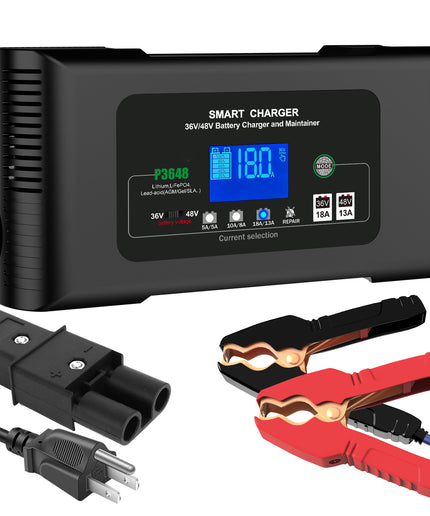 36 Volt Golf Cart Charger 18 Amp Smart Charger,48V Trickle Charger,36V/18Amp and 48V/13 Amp,Lithium,LiFePO4,Lead-Acid AGM/Gel/SLA.Battery Charger, for Yamaha G19-G22,Car, Boat