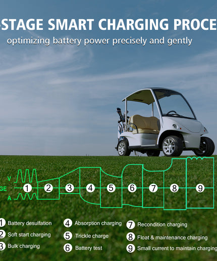 36 Volt Golf Cart Charger 18 Amp Smart Charger,48V Trickle Charger,36V/18Amp and 48V/13 Amp,Lithium,LiFePO4,Lead-Acid AGM/Gel/SLA.Battery Charger, for Yamaha G19-G22,Car, Boat