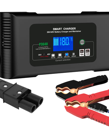 36 Volt Golf Cart Charger 18 Amp Smart Charger,48V Trickle Charger,36V/18Amp and 48V/13 Amp,Lithium,LiFePO4,Lead-Acid AGM/Gel/SLA.Battery Charger, for Yamaha G19-G22,Car, Boat