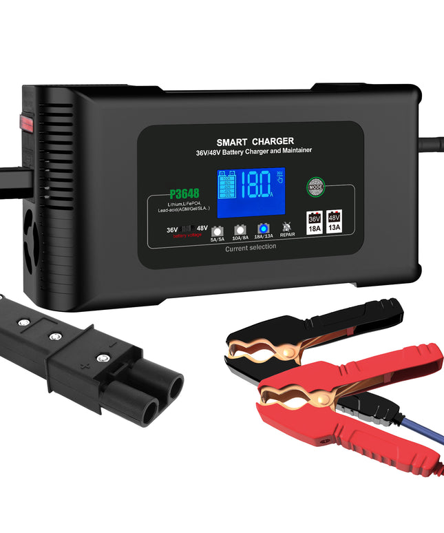 36 Volt Golf Cart Charger 18 Amp Smart Charger,48V Trickle Charger,36V/18Amp and 48V/13 Amp,Lithium,LiFePO4,Lead-Acid AGM/Gel/SLA.Battery Charger, for Yamaha G19-G22,Car, Boat